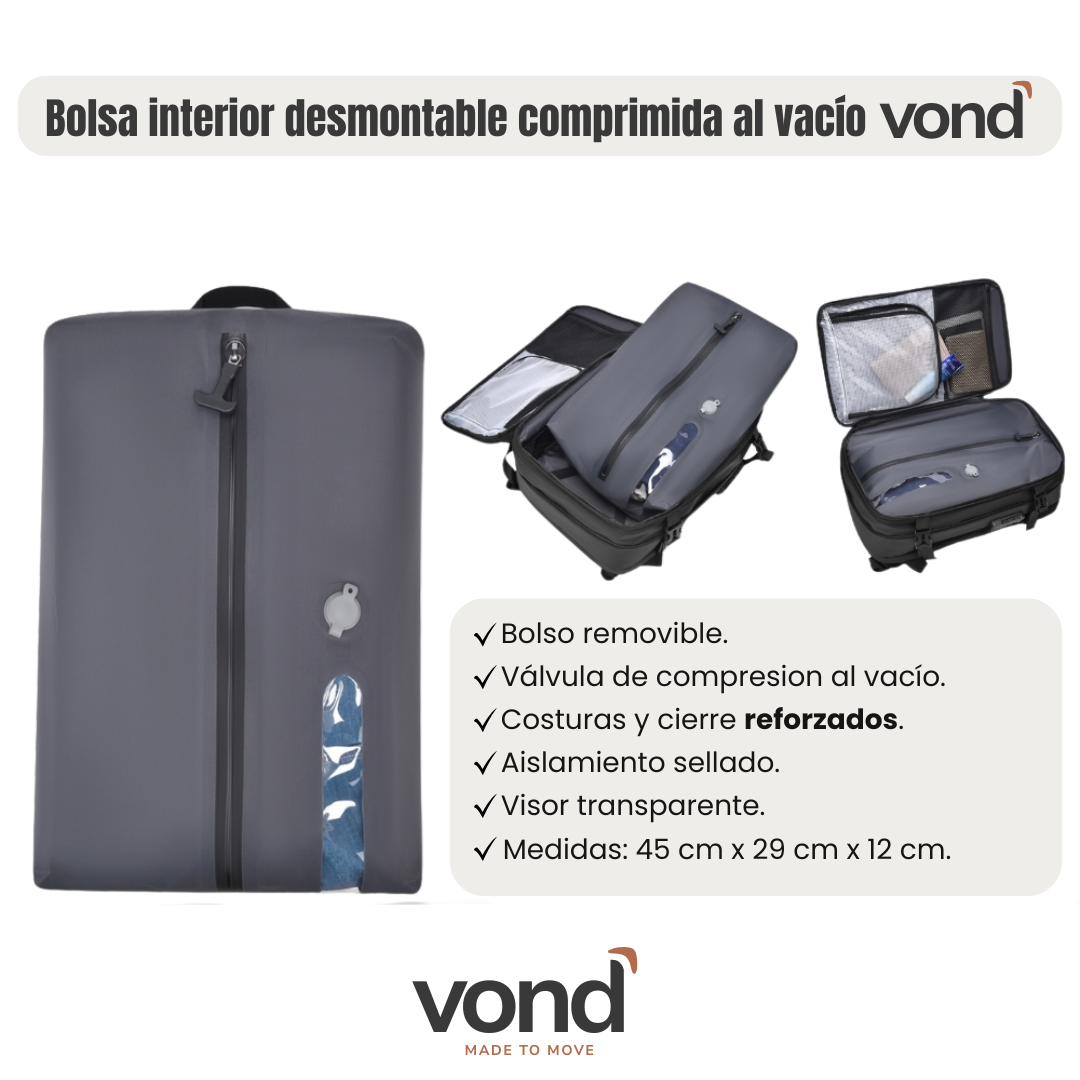 Mochila de Viaje Viral con bolso compresión caracteristicas